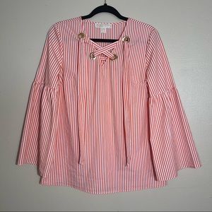 MICHAEL KORS | STRIPED BLOUSE WITH BELL SLEEVES